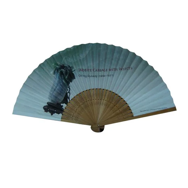 Custom paper folding fan, two-side print, bamboo ribs
