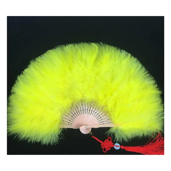 Custom feather folding fan, purple marabou — design 4