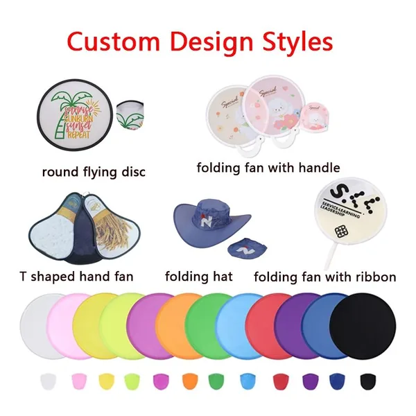 Custom folding disc fan, nylon, full-colour print — stock design 5