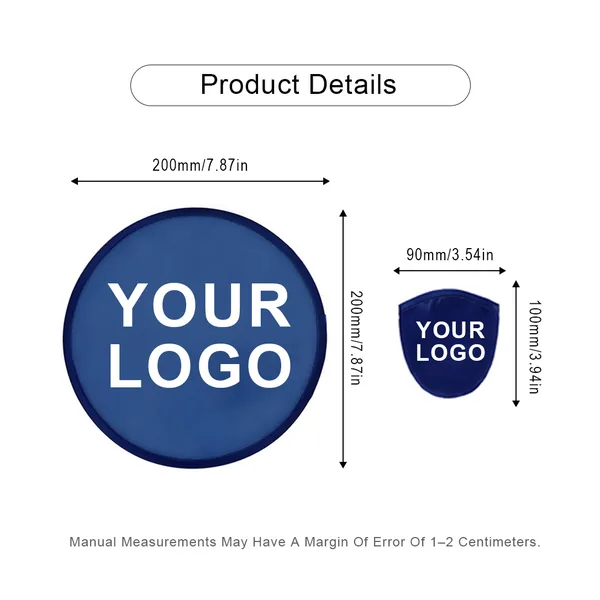 Custom folding frisbee fan, round nylon, pocket pouch — design 2