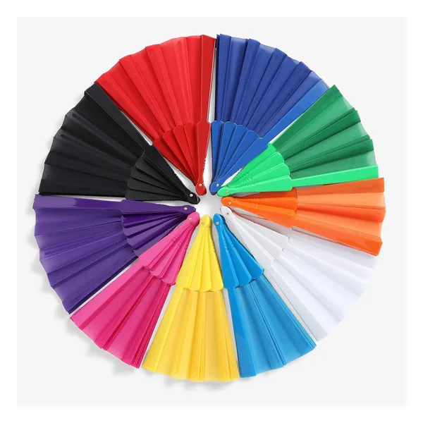 Custom plastic folding fan 23 cm, 12 solid colours — design 3