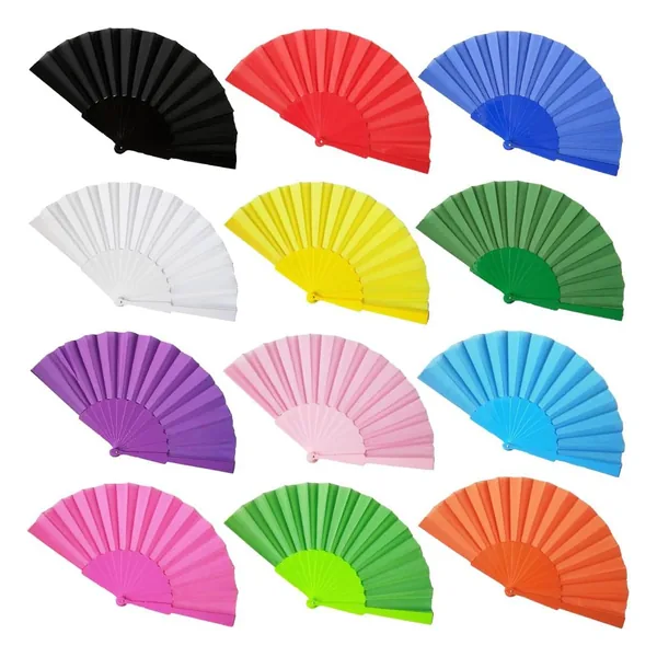Custom plastic folding fan 23 cm, 12 solid colours