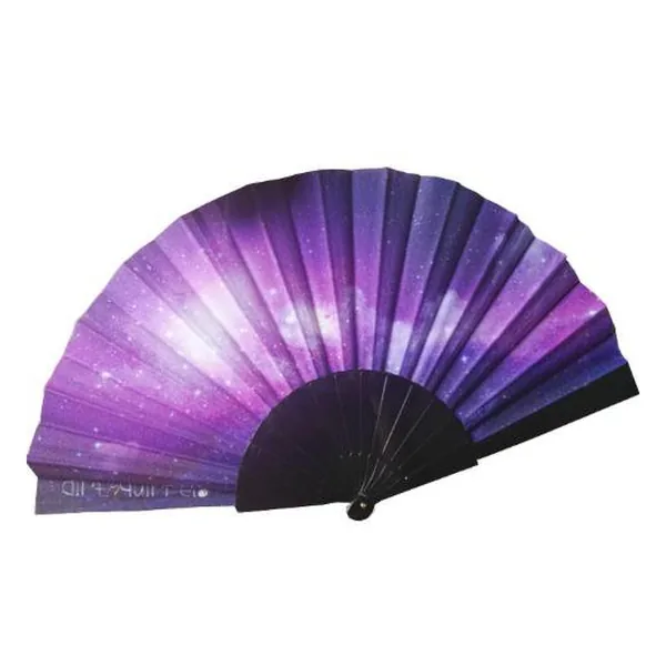 Custom galaxy folding fan, purple nebula print