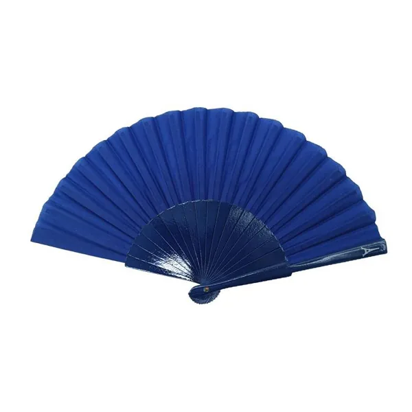 Rainbow wooden folding fan, black ribs — stock design 5